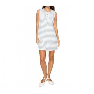 NEW LOVE WEDNESDAY marina del rey mini dress in sky blue/white